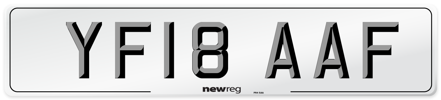 YF18 AAF Number Plate from New Reg